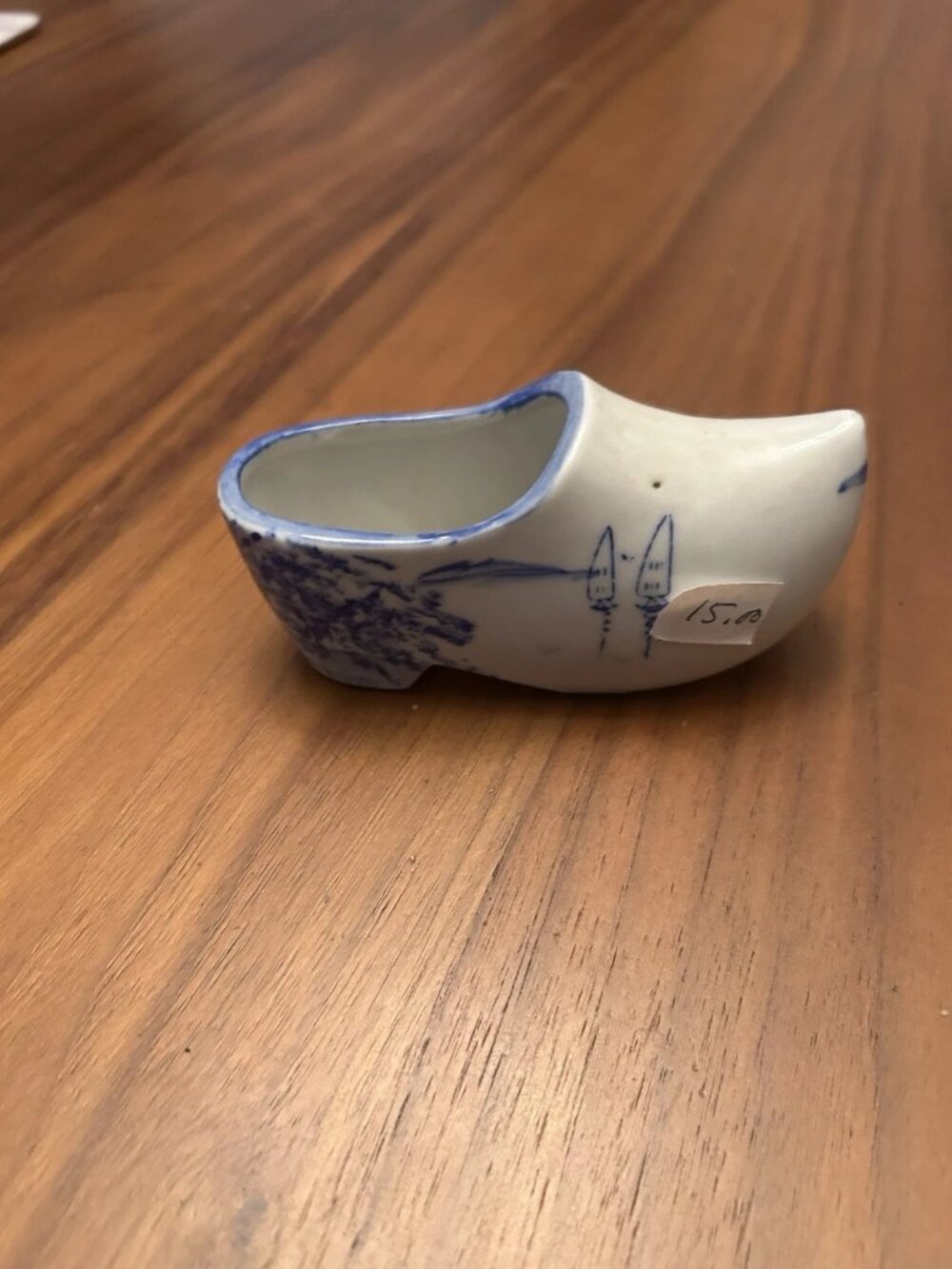 Vintage Japan Blue White Dutch Shoe Planter 4.5in